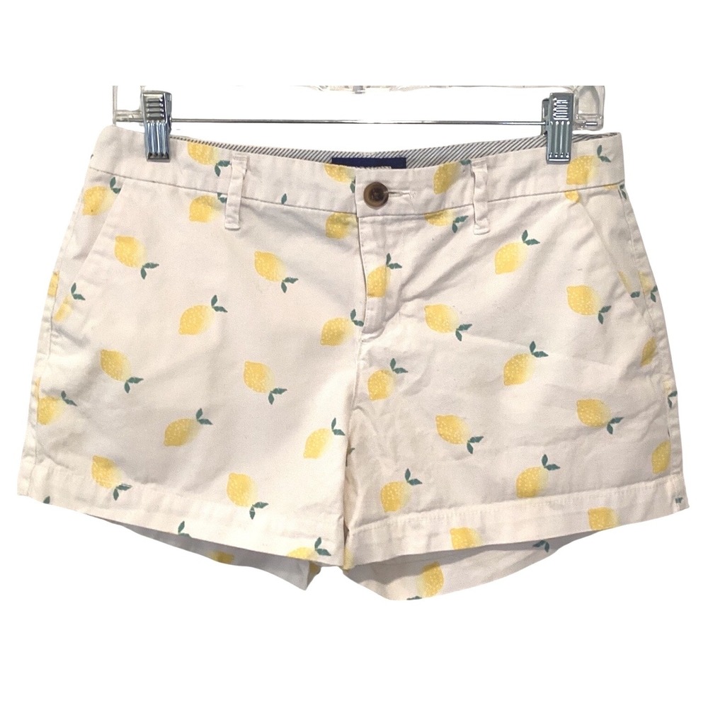 Old Navy Chino Shorts Lemons White Yellow Cotton - Size 4 x 3" inseam